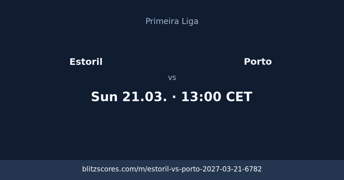 Estoril vs Porto score card