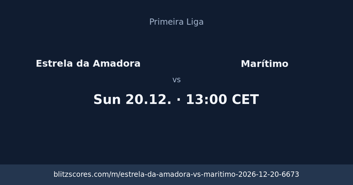 Estrela da Amadora vs Marítimo score card