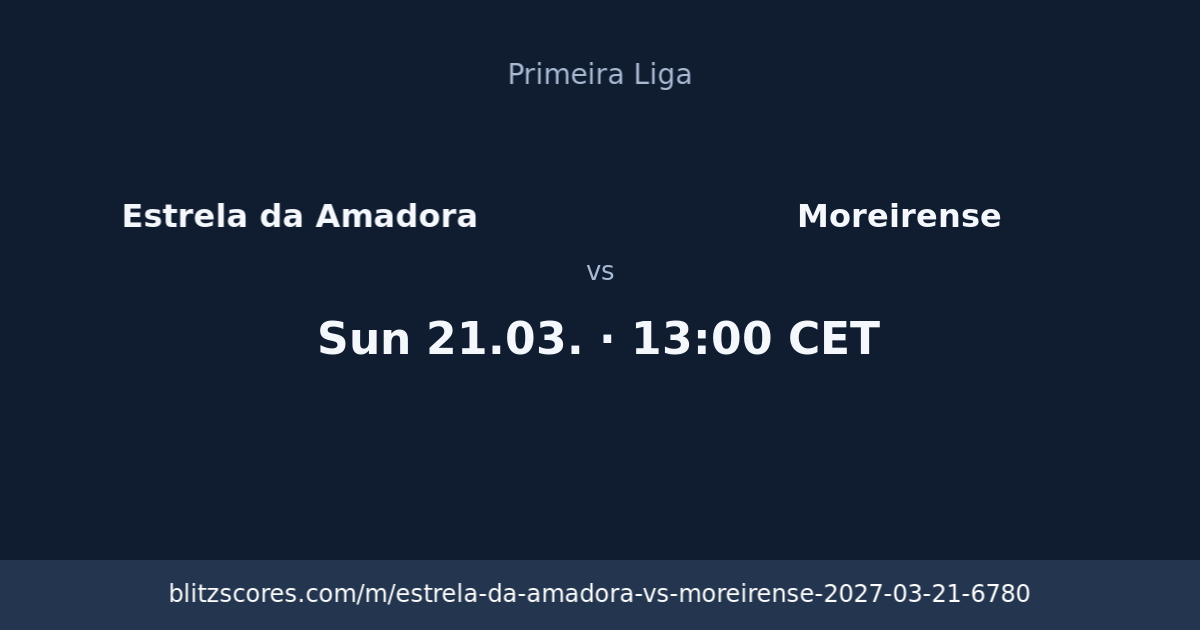 Estrela da Amadora vs Moreirense score card
