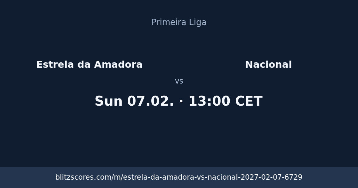 Estrela da Amadora vs Nacional score card