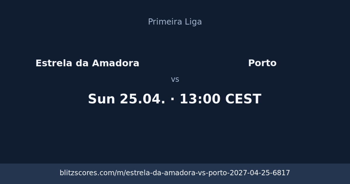 Estrela da Amadora vs Porto score card