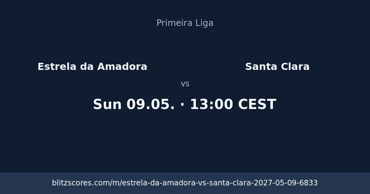 Estrela da Amadora vs Santa Clara score card