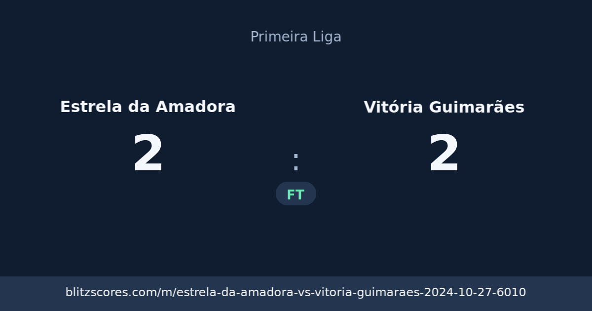 Estrela da Amadora vs Vitória Guimarães score card