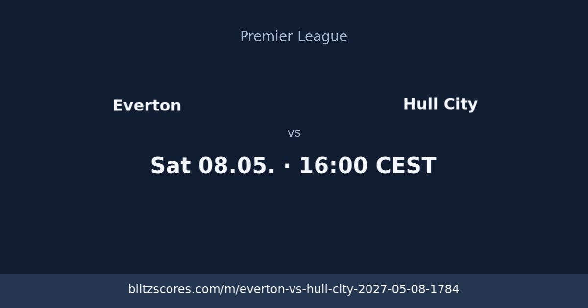 Everton vs Hull City score card