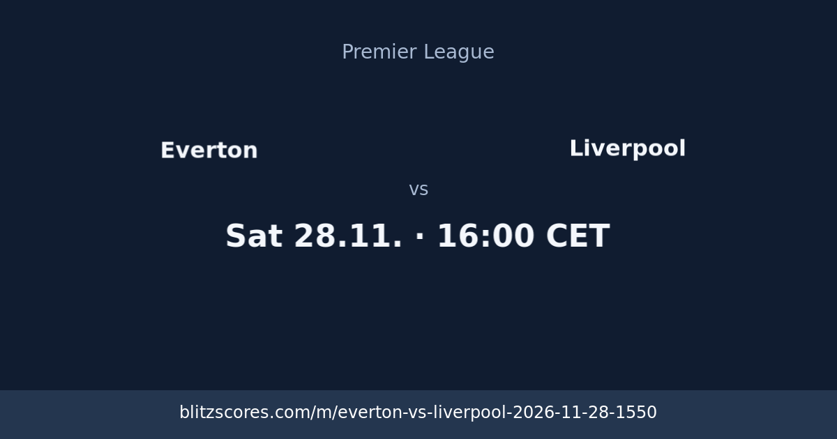 Everton vs Liverpool score card