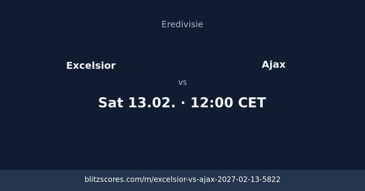 Excelsior vs Ajax score card
