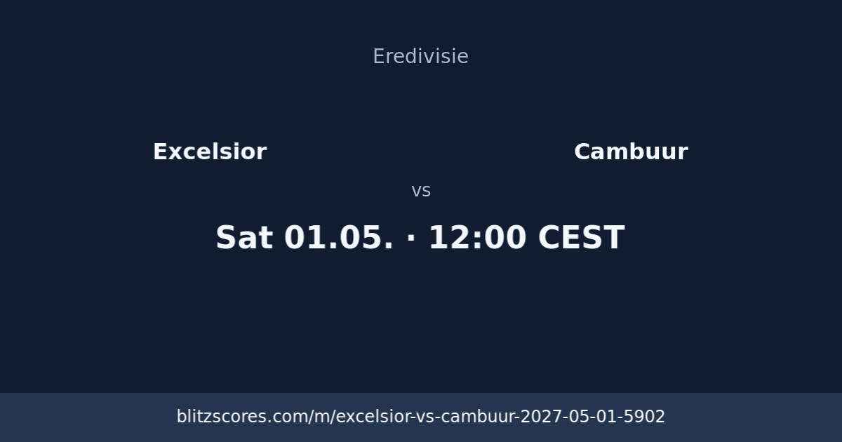 Excelsior vs Cambuur score card