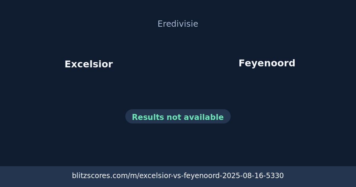 Excelsior vs Feyenoord score card