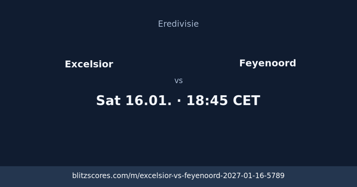 Excelsior vs Feyenoord score card