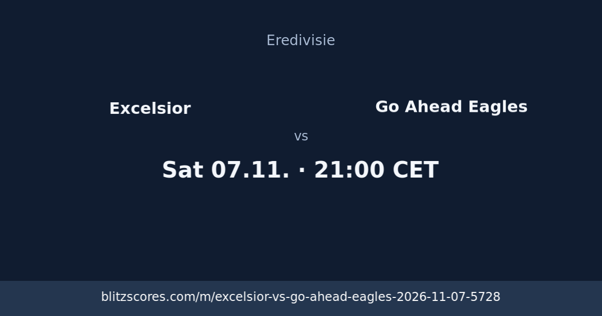 Excelsior vs Go Ahead Eagles score card