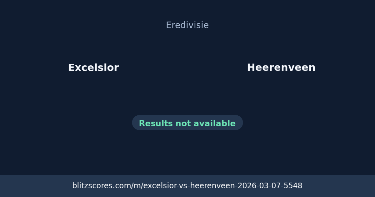 Excelsior vs Heerenveen score card