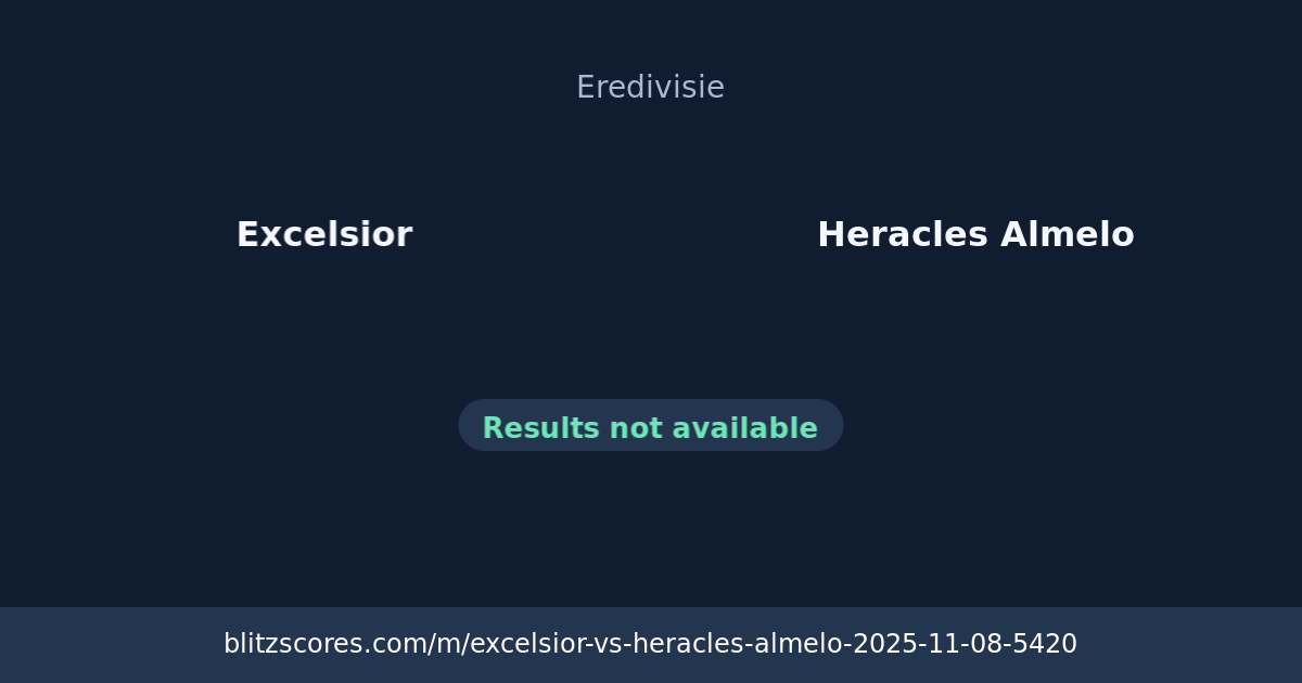 Excelsior vs Heracles Almelo score card