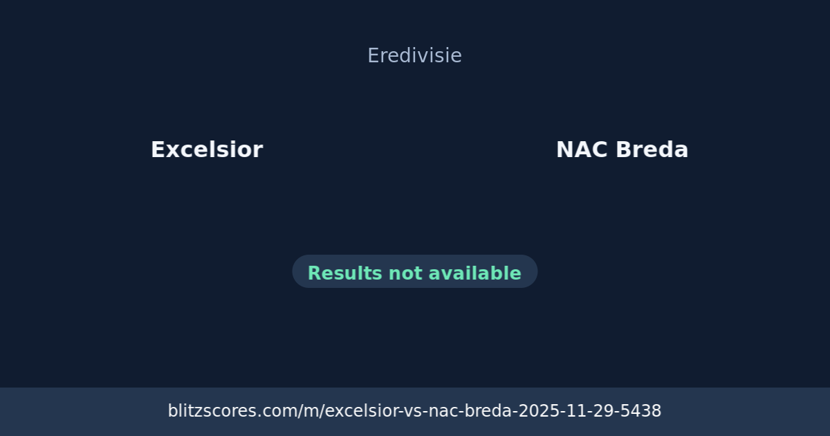 Excelsior vs NAC Breda score card