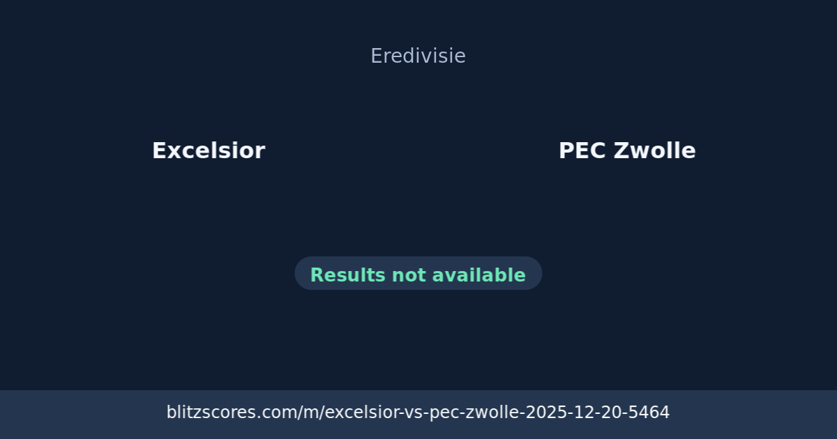 Excelsior vs PEC Zwolle score card