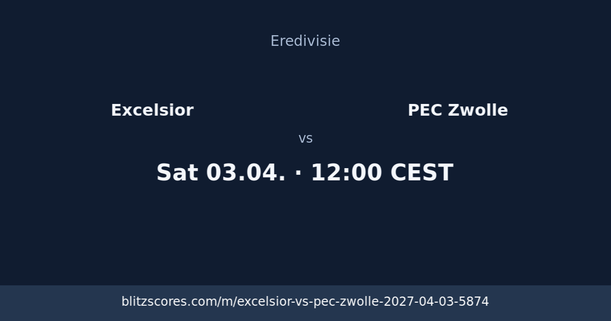 Excelsior vs PEC Zwolle score card
