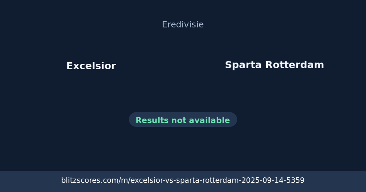Excelsior vs Sparta Rotterdam score card