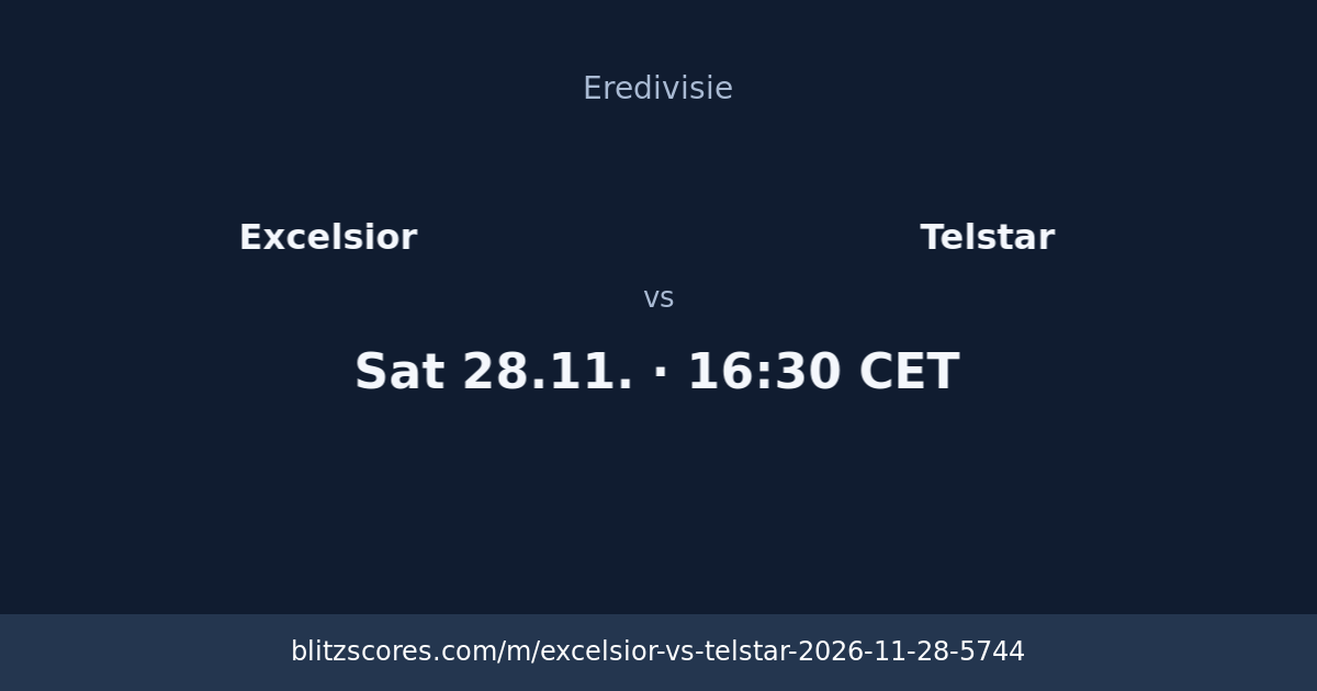 Excelsior vs Telstar score card