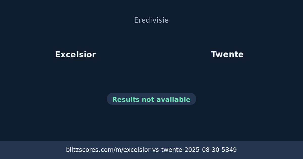 Excelsior vs Twente score card