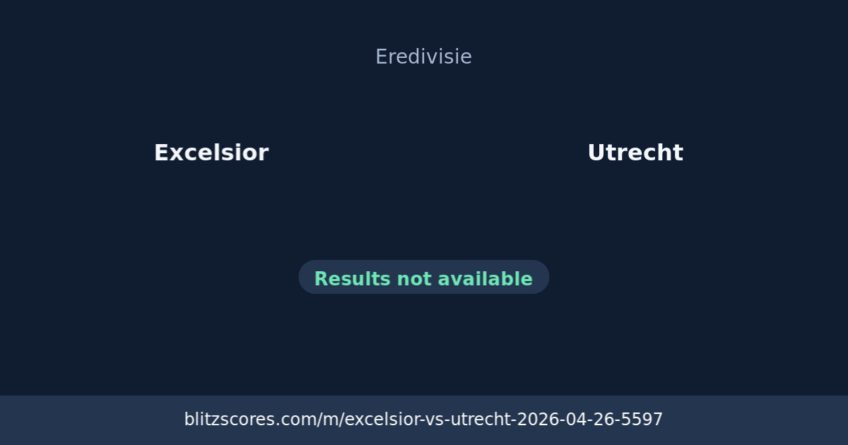 Excelsior vs Utrecht score card