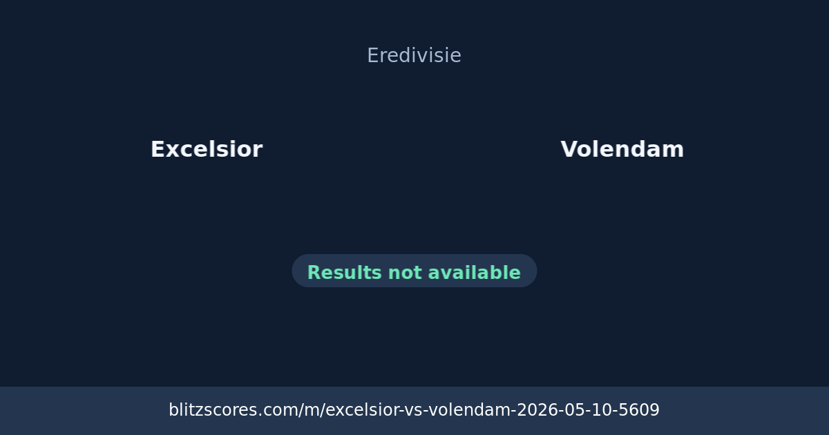Excelsior vs Volendam score card