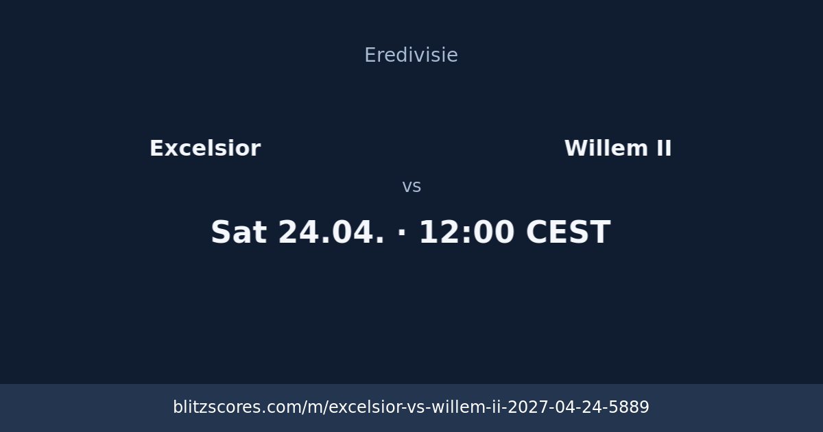 Excelsior vs Willem II score card