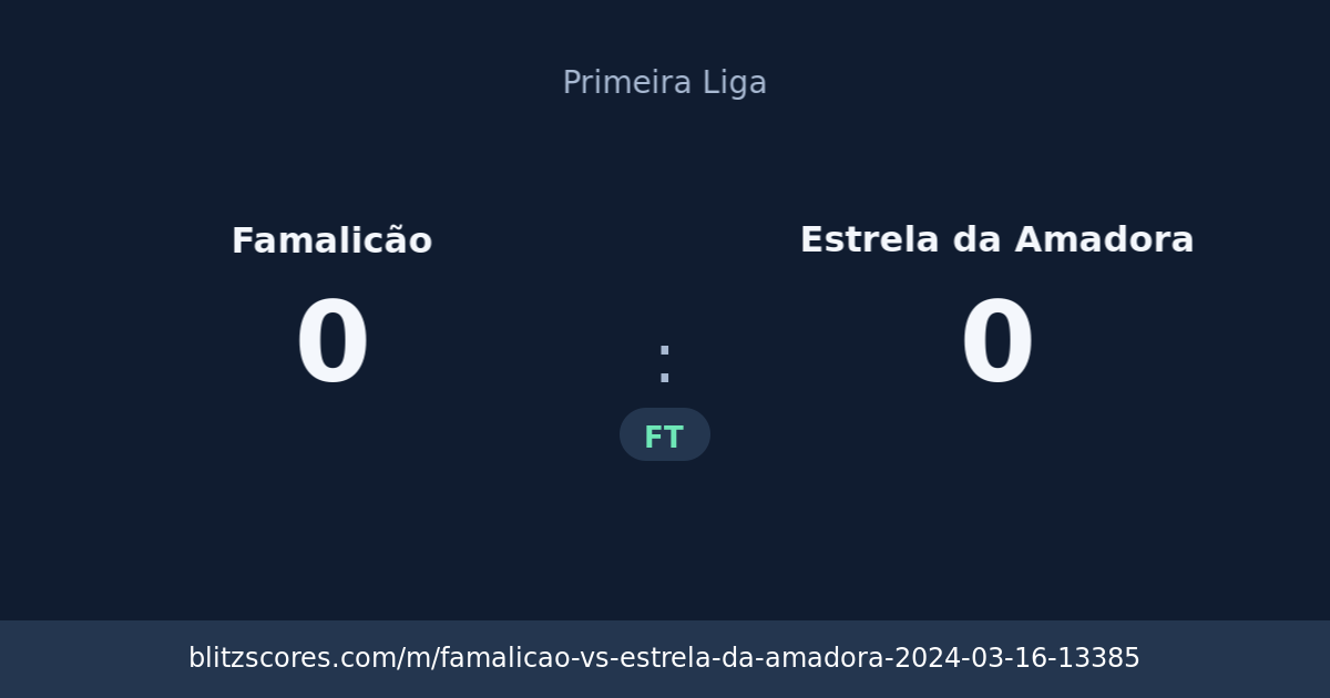 Famalicão vs Estrela da Amadora score card