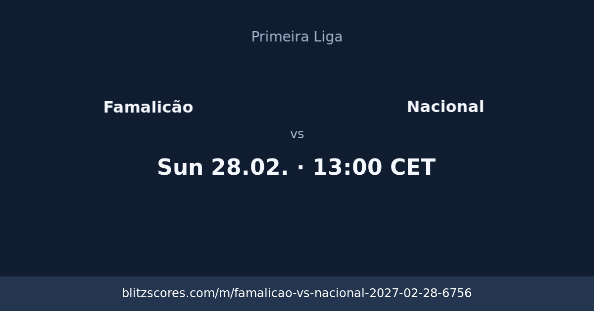 Famalicão vs Nacional score card