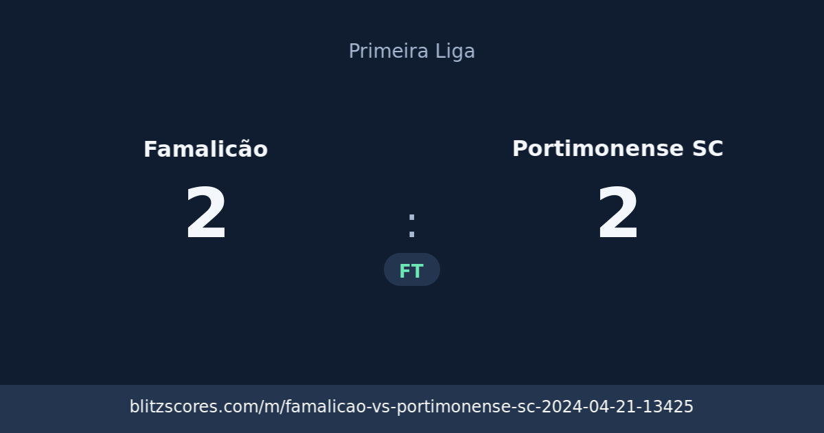 Famalicão vs Portimonense SC score card