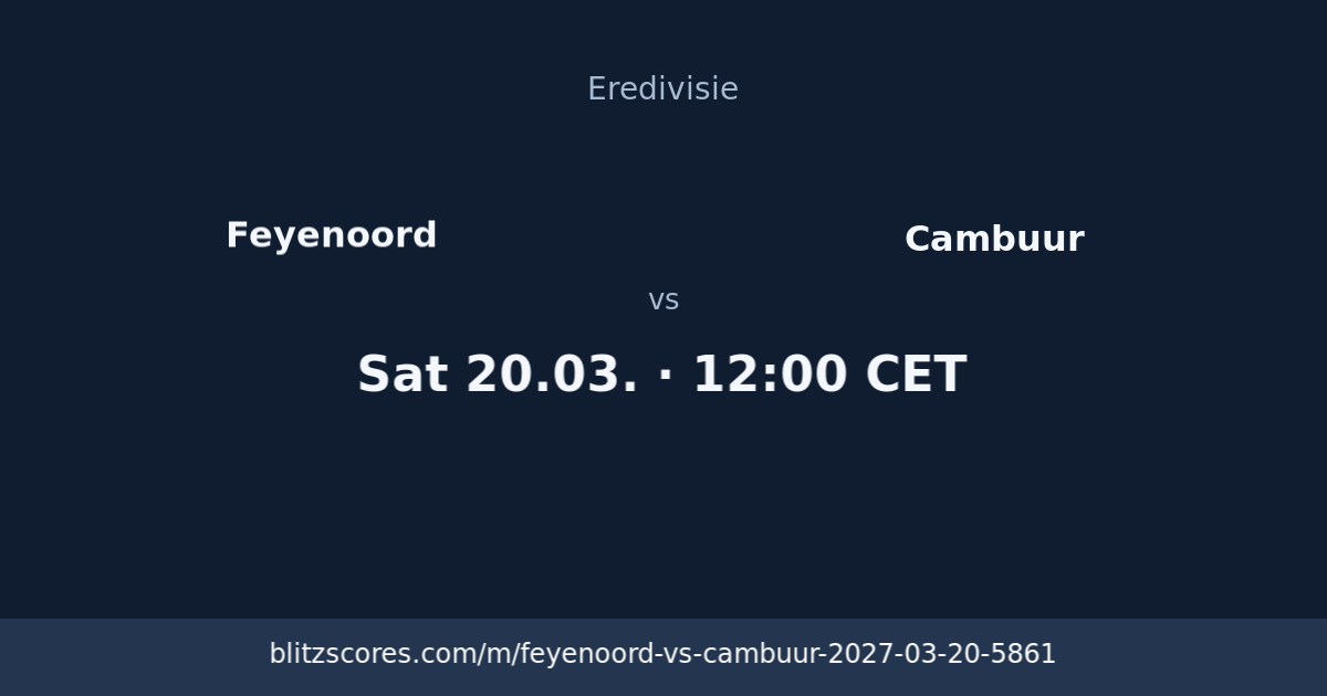 Feyenoord vs Cambuur score card