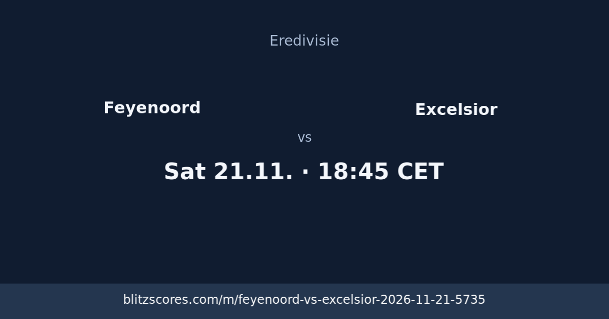 Feyenoord vs Excelsior score card