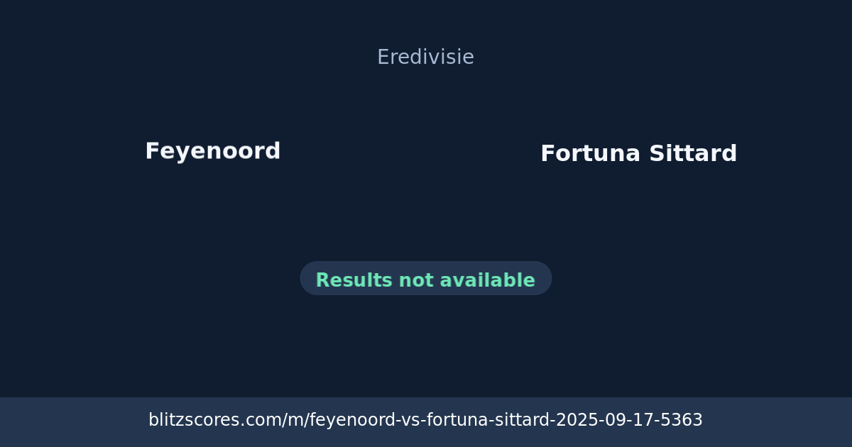 Feyenoord vs Fortuna Sittard score card