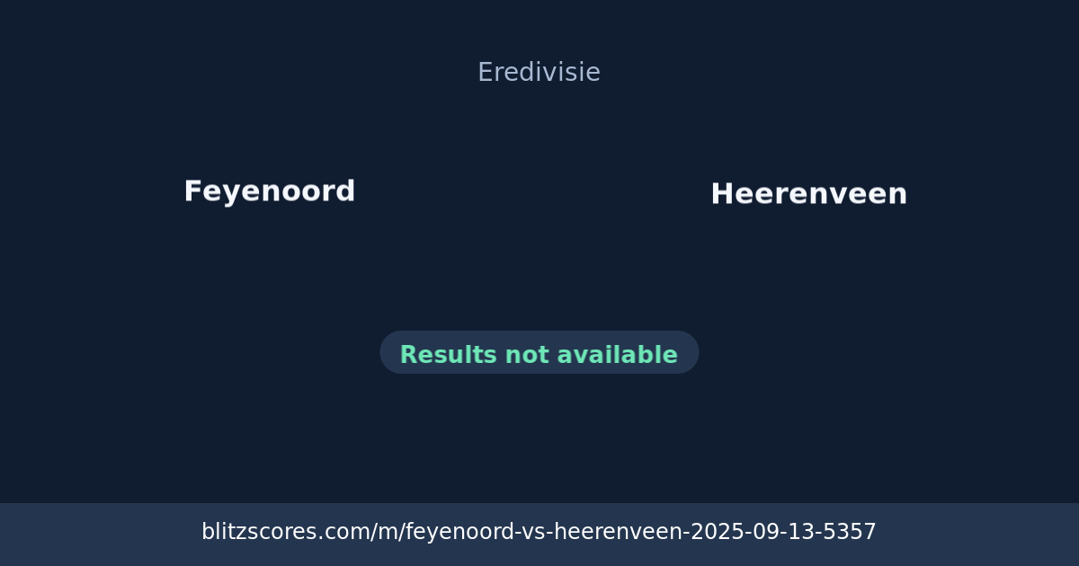Feyenoord vs Heerenveen score card