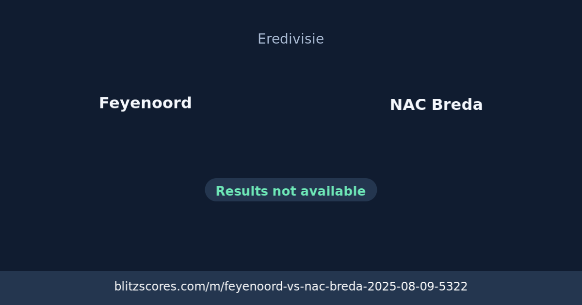 Feyenoord vs NAC Breda score card