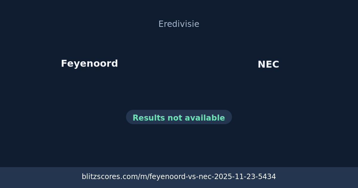 Feyenoord vs NEC score card