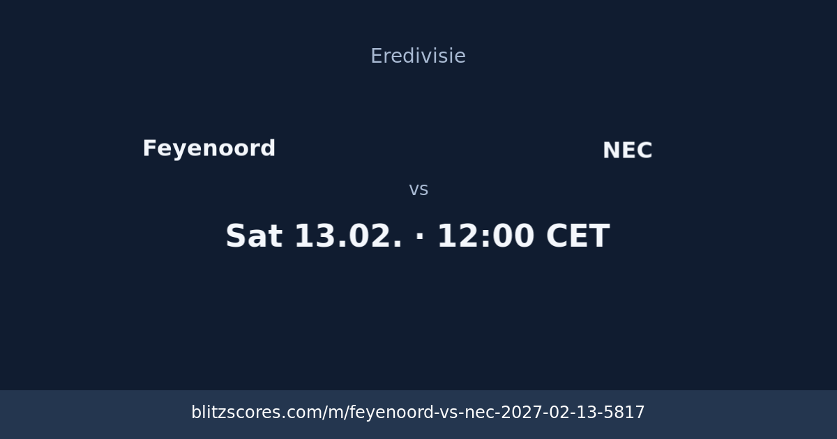 Feyenoord vs NEC score card