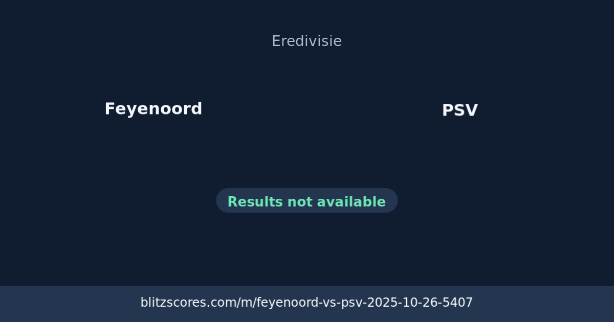 Feyenoord vs PSV score card