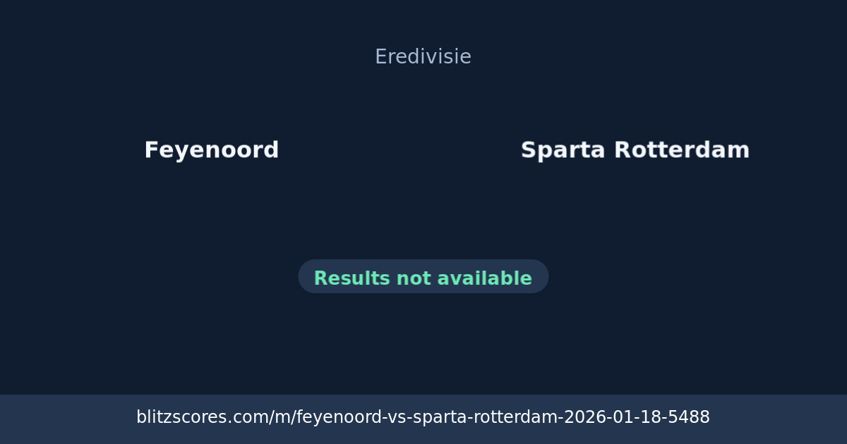 Feyenoord vs Sparta Rotterdam score card