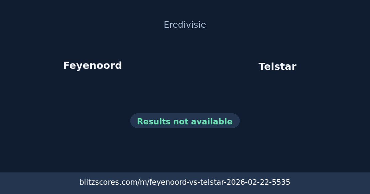 Feyenoord vs Telstar score card