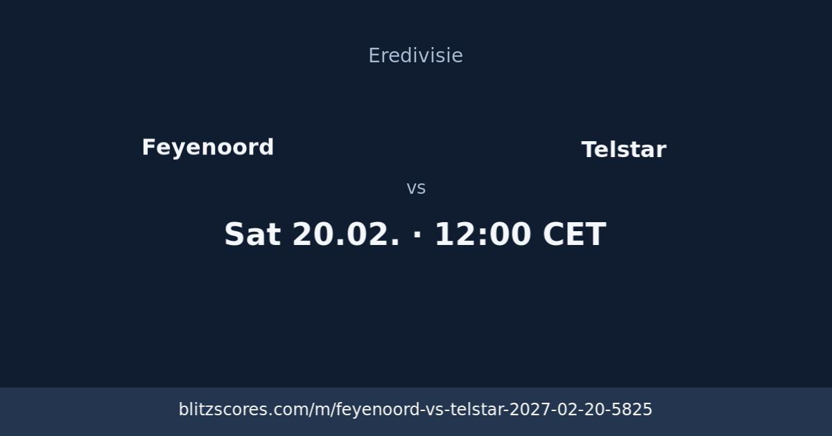 Feyenoord vs Telstar score card