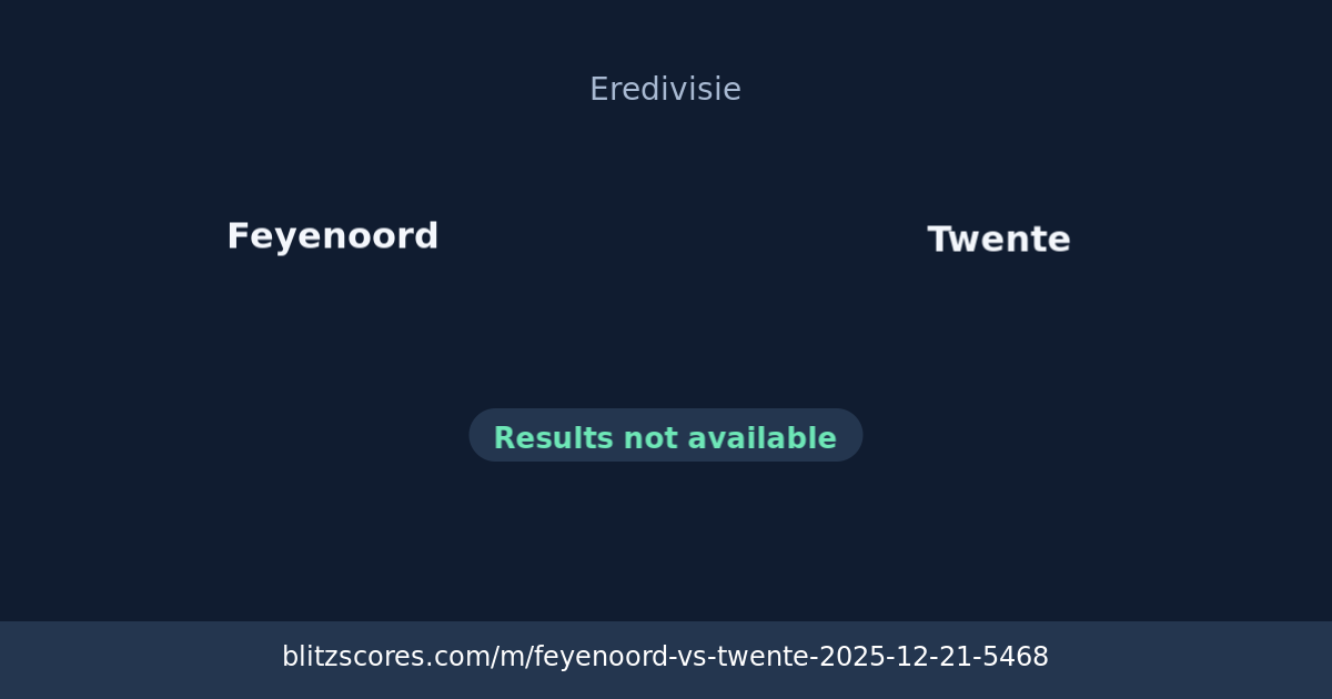 Feyenoord vs Twente score card