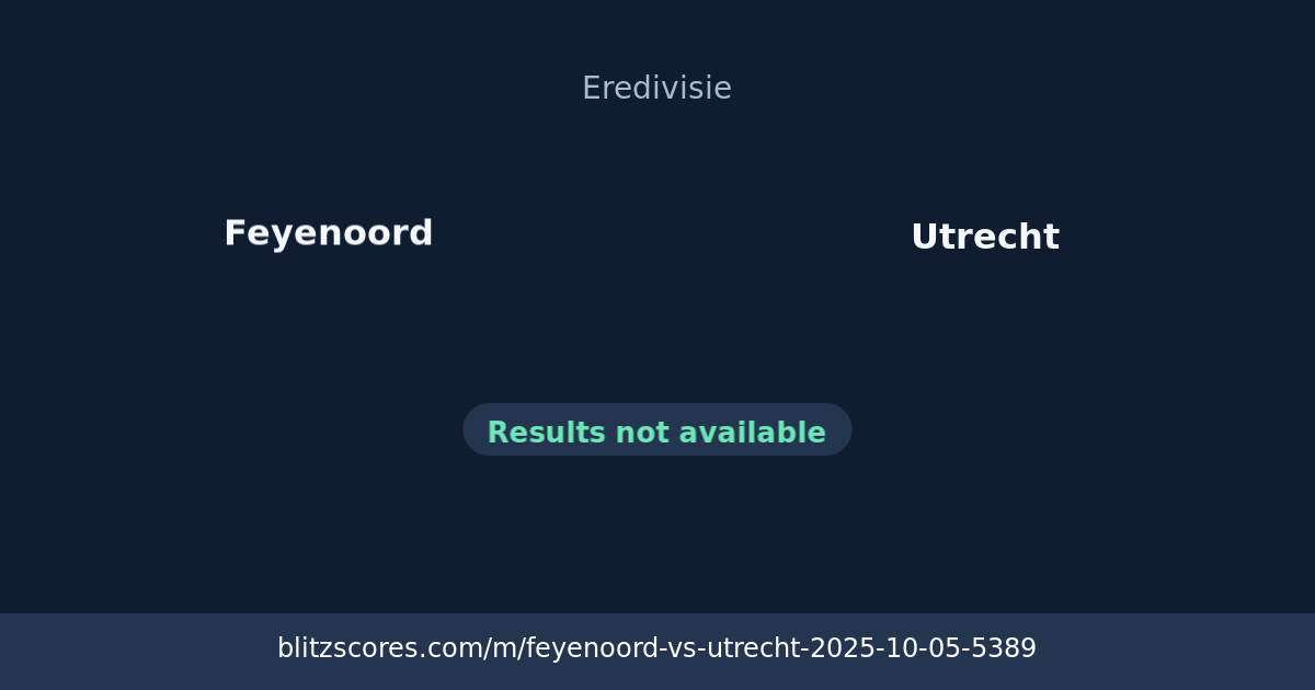 Feyenoord vs Utrecht score card