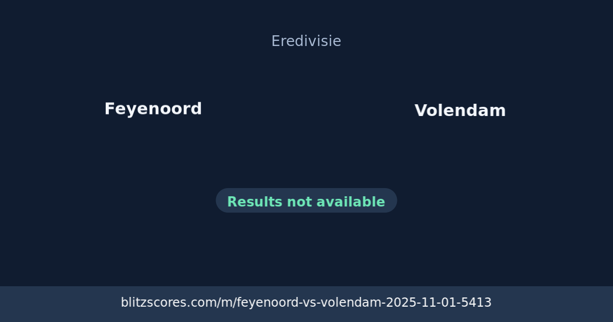 Feyenoord vs Volendam score card