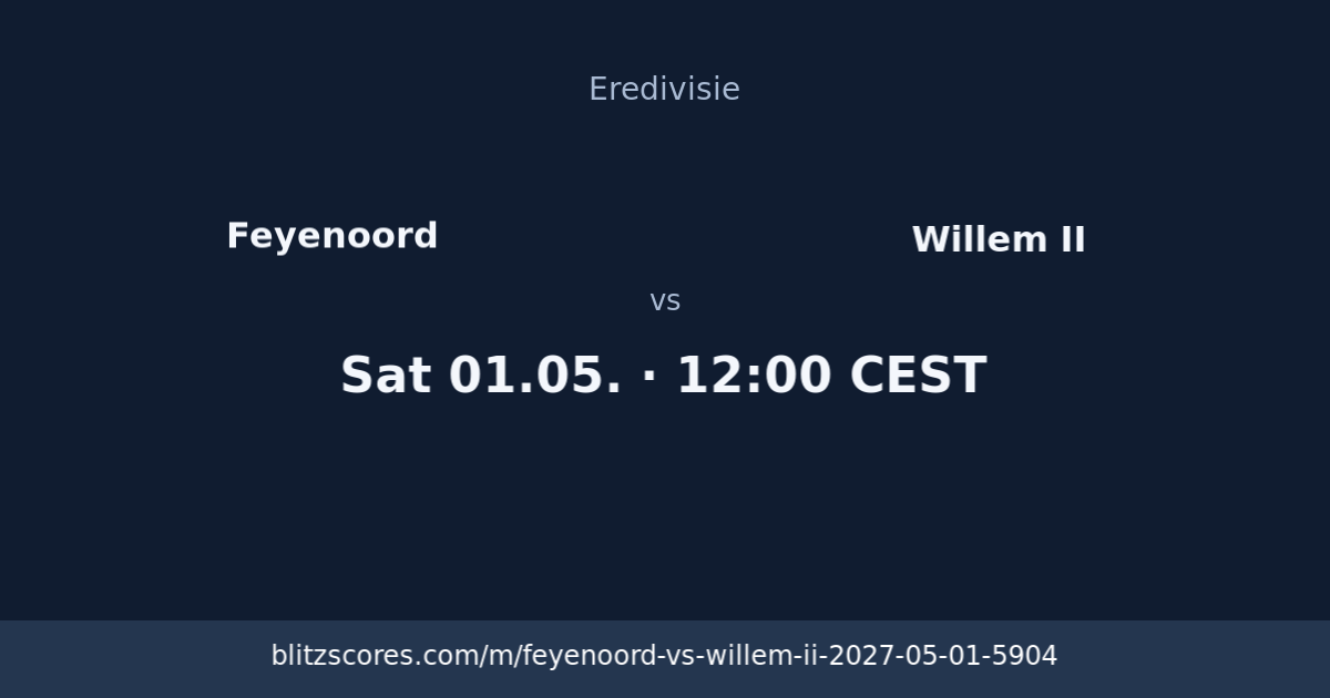 Feyenoord vs Willem II score card
