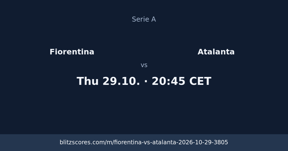 Fiorentina vs Atalanta score card