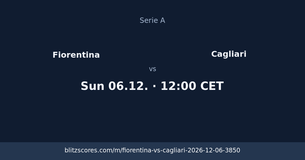 Fiorentina vs Cagliari score card