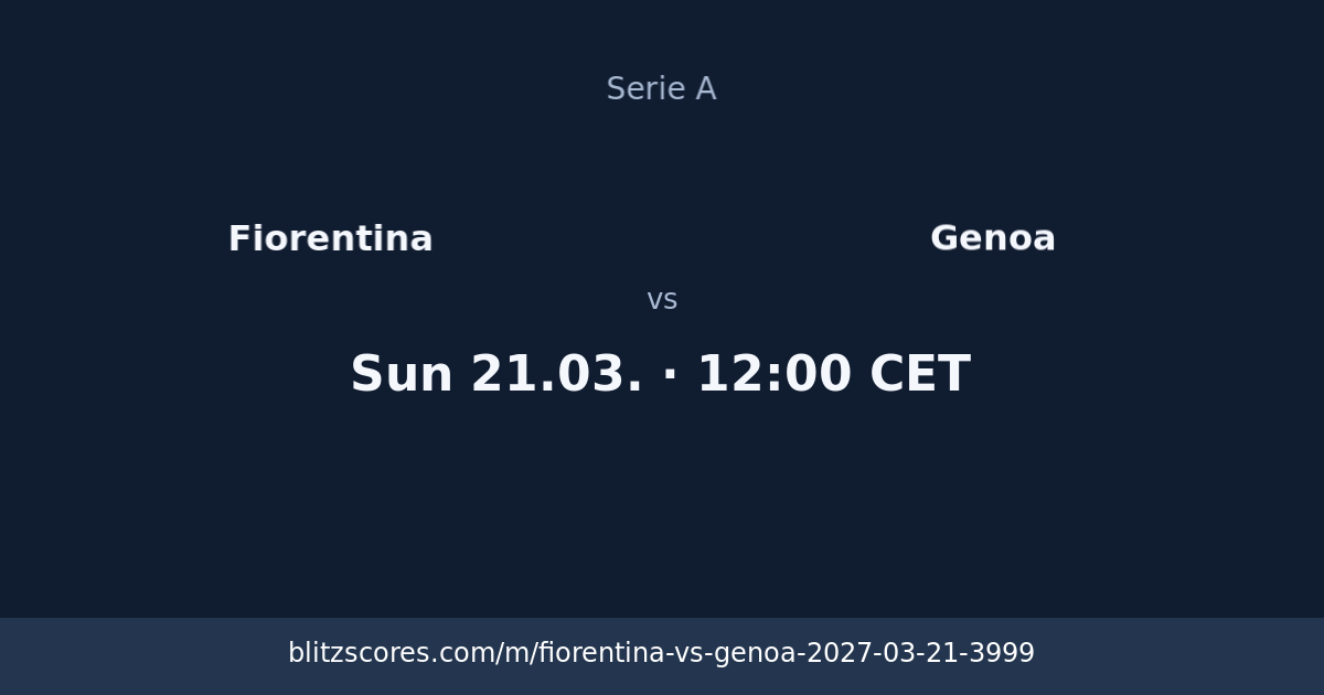 Fiorentina vs Genoa score card