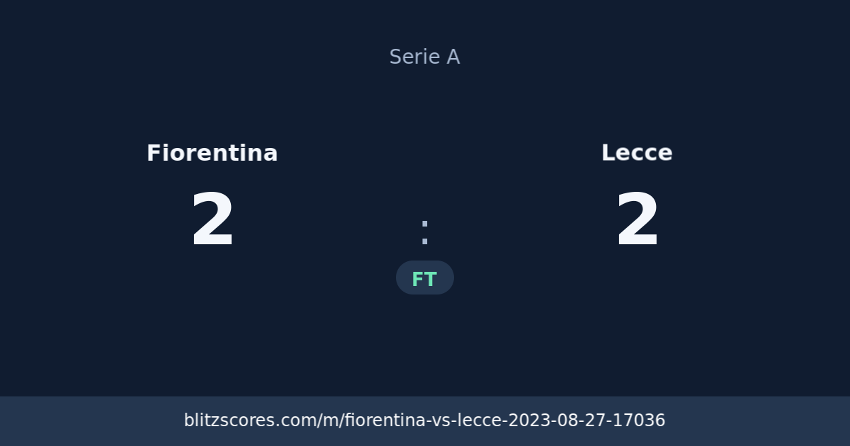Fiorentina vs Lecce score card
