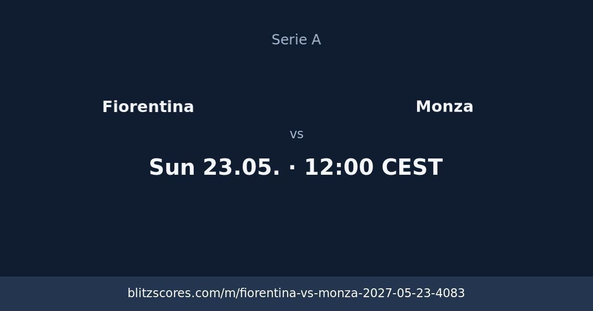 Fiorentina vs Monza score card
