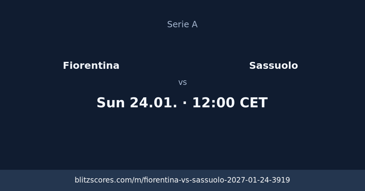Fiorentina vs Sassuolo score card