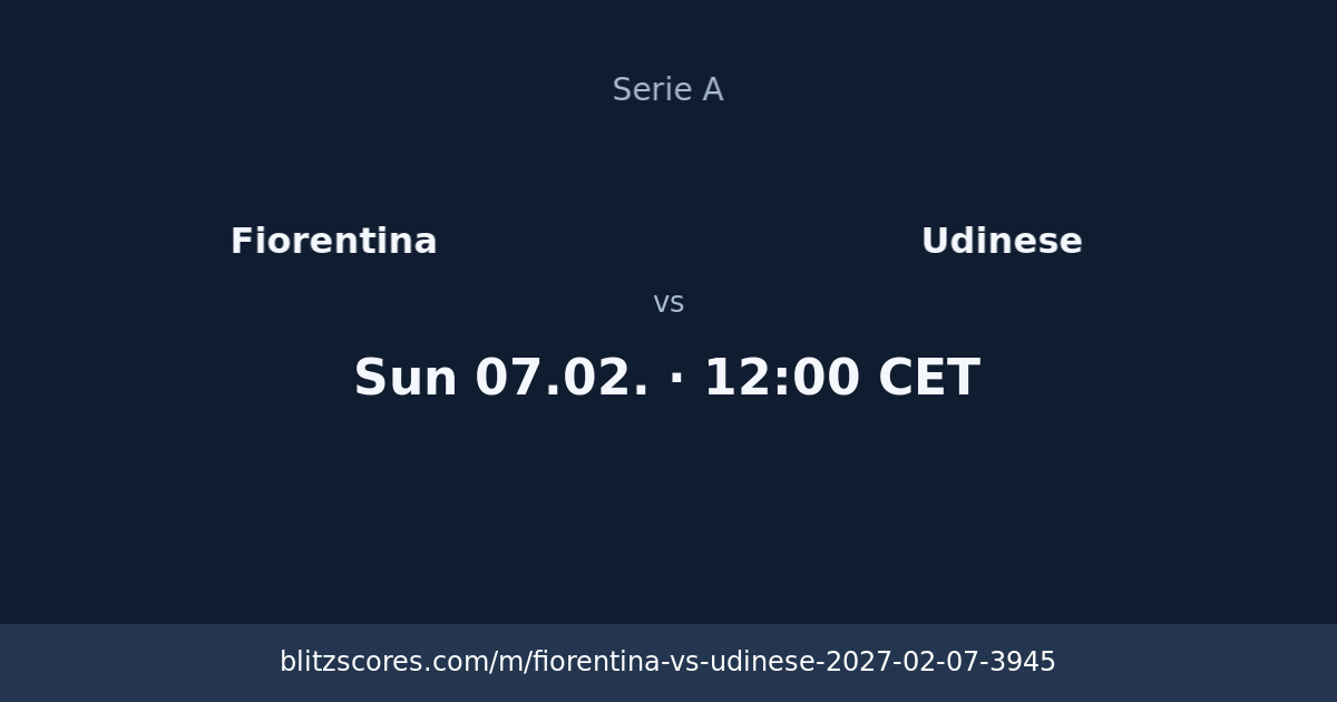 Fiorentina vs Udinese score card